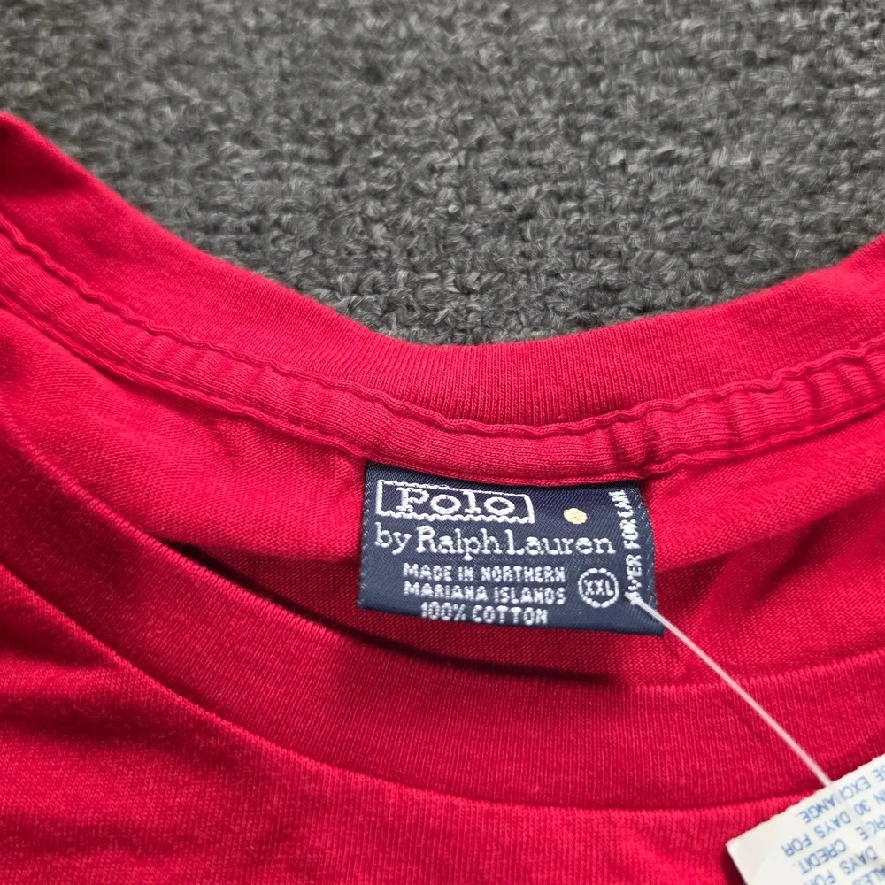 Vtg Polo Ralph Lauren Pocket T-Shirt Mens XXL Red Cotton Short Sleeve Pony Logo
